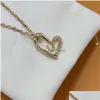 Stud Womens Mens Designer Love Pendant Necklace Luxury Women Jeweley Bracelet L Letter With Gold Chain Drop Delivery Jewelry Earrings Otqf4