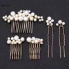 Fermagli per capelli 2/5 pezzi Set di forcine per pettine per perle da sposa per donna Decorazione per gioielli in lega a forma di U in lega laterale Diademi Copricapo da sposa