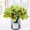 Flores decorativas Simulação Artificial Bloom Cymbidium Decoração de Festa Escritório Casa Realista Casamento 6pcs Buquês