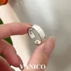 Anillos de boda Anillo de banda ancha plano y liso ajustable de plata de ley 925 delicado minimalista anillo abierto grueso de alto pulido para mujeres y hombres 231214