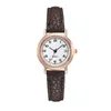 Armbandsur College Style Korean Fashion Literary Artistic Leather Band Vintage Student Girls Women Small Round Dial Automatic Quartz Watch