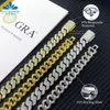 Moissanite Iced Out Chain Vvs Diamond 925 Sliver Cuban Link Necklace Cheap Price Hip 8mm 10mm 12mm Wide Cuban Chain