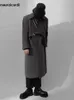 Herrjackor Mauroicardi Autumn Winter Long Warm Moft Grey Woolen Trench Coat Men lyxiga ullblandningar Överrock Designer Kläder 2023 231214