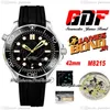 GDF Diver 300M Miyota 8215 montre automatique pour hommes 42mm 007 50th cadran texturé noir caoutchouc noir 210 22 42 20 01 004 nouveau Puretime B2302F