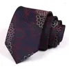 Bow Ties Brand Gentleman Business Dark Blue 7CM For Men High Quality Fashion Formal Necktie Male Jacquard Cravate With Gift Box