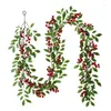 Decorative Flowers 2023 Christmas Decoration Vine Wall Hanging Red Fruit Artificial Plant For Home Courtyard Office Year Decorations