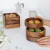 Gerichte Platten 1 stücke Walnuss Holz Serviertablett Quadrat Rechteck Frühstück Sushi Snack Brot Dessert Kuchen Platte Einfach Tragen Stratific2621