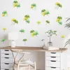 Autocollants muraux plante feuille de Ginkgo jaune vert, sparadrap muraux pour salon chambre à coucher, sparadrap muraux décoratifs pour la maison, autocollants muraux faciles à poser