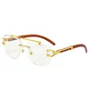 Últimos marcos de gafas de sol Cartr Leopardo dorado Gafas decorativas de doble haz Marco de imitación de madera Sombrilla Protección UV Conducción S218x