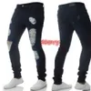 Men's Jeans Mens Solid Color Distressed Biker Cool Fashion Slim Ripped Washed Pencil Pants Men Jean Male High Streeteo8mm59c