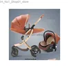 Carrinhos # Strollers # Strollers Carrinho de bebê de luxo 3 em 1 transporte com assento de carro casca de ovo nascido couro alto Landscapestrollers05 Drop Deliver Dhjv6 Q231215