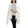 Berretti Sciarpe lunghe da donna in marmo con motivo geometrico astratto Sciarpa da donna inverno autunno morbido e caldo scialle con nappe