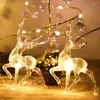 Cordas Luzes de corda de Natal LED Sika Deer Light Atmosfera Elk Tree Home Romântico Pequenas Lanternas