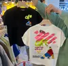 Garçons Filles dessin animé lettre imprimée T-shirt enfants col rond manches courtes t-shirts occasionnels 2024 été enfants coton tops vêtements Z6000
