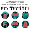 Full Body Massager RLESMEN 12 head highfrequency massage gun muscle relaxation electric massage machine with portable bag therapy gun 231214