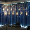 Christmas Decorations Christmas Fairy Lights Festoon Led String Lights Star Garland on Window Curtain Indoor Tree Decoration Halloween Wedding Light 231214