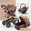 Cochecitos # Cochecitos Cochecito de bebé de alto paisaje 3 en 1 Mamá Pink Travel Pram Carro Cesta Asiento de automóvil y carro Entrega de entrega Niños Maternidad Dhtb3 Q231215