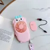 Tecknad bärbar mini handhållen elektrisk fläkt anime usb tyst kylfläkt barn gåva parti