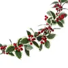 Decorative Flowers 2023 Christmas Decoration Vine Wall Hanging Red Fruit Artificial Plant For Home Courtyard Office Year Decorations