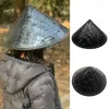 Bérets Chapeau de rotin de cône de style chinois traditionnel en plein air résistant au soleil pour les adolescents unisexe goutte