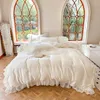Bedding Sets French Princess Set Romantic Lace Ruffles Duvet Cover Soft Silky Quilt Bed Sheet Or Fitted Pillowcase