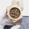 Mens Watch Skeleton Luxury Designer Automatisk mekanisk rörelse Titta på 42mm Dial Sport rostfritt stål med modeklocka Montre de Luxe