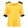 Vrouwen T-shirts Patchwork Koude Schouder T-shirt 5XL Tops V-hals Half Mouw Vrouwelijke T-shirt Zomer Casual Voor Vrouwen