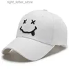 Czapki piłki uśmiech twarz haft baseball czapki kobiety Kpop czarna bawełniana regulowana snapback zabawna czapka hip -hopowa jesień słońce tata kapelusze dla męskich yq231214