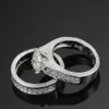 2 15-Karat-Luxus-Sets aus hochwertigen Diamanten, eingelegt mit einem Ring aus 14-karätigem Weißgold223I