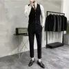 Men s Tracksuits Jacket Vest Pants High end Brand Boutique Fashion Solid Color Mens Casual Business Suit 3Piece Set Groom Wedding Dress 231214