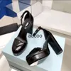 Designer sandali con strass Sandali con plateau di lusso scarpe eleganti da donna Fibbia classica a triangolo Cinturino alla caviglia impreziosito Sandalo con tacco alto 13 cm 34-40