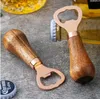 Apribottiglie da birra con manico in legno Dispositivo di sollevamento bottiglie in acciaio inossidabile Ristorante domestico