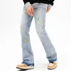 Jeans da uomo 2023 Y2K Moda Ink Graffiti Baggy Strappati Pantaloni a zampa d'elefante Per uomo Abbigliamento Coreano Casual Donna Pantaloni in denim Vetements Homme 231213