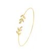 Bangle 2023 Korean Trendy Leaf Armband för kvinnor Temperament Gold Color Party Opening Jewelry Accessories Present Partihandel