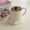 Oggetti decorativi Figurine Simpatico artiglio di gatto Tazza di caffè in ceramica Cartone animato giapponese Tazza d'acqua creativa Fondo bianco potabile 231213