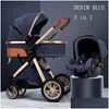 Poussettes # Poussette de luxe 3 en 1 High Landscape Baby Cart peut s'allonger Sit Poussette Berceau Porte-bébé Drop Livraison Bébé, Enfants Matern Dh1Mb