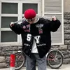 Hommes Down Parkas Y2K rétro broderie patch costume de course rue hip hop printemps et automne moto veste américaine mâle 231213