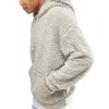 Męskie bluzy bluzy zima mężczyźni solidny kolor puszysty polarowy płaszcz z kapturem pullover fur