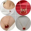 Pendant Necklaces Agate Necklace Zodiac Year Gift ( Red )