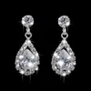 Earrings & Necklace Fashion Teardrop Crystal Wedding Jewelry Set For Women Stud Earring Banquet300J