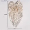 Copricapo Accessori per capelli Nuovi fiocchi di paillettes Fermaglio per capelli per le donne Ragazze dolci Grandi perni per capelli Bowknot Barrette Accessori per capelli per donna Copricapo Accessori per capelliL231214