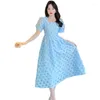 Imprezy sukienki w chińskim stylu Summer Temperament French Blue Cheongsam sukienka