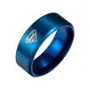 Bague en acier inoxydable pour hommes, symbole Superman, or, argent, noir, titane, garçon, nouvelle mode, 326t