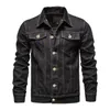 Chaquetas para hombre Chaqueta con cierre de botones Denim de moda Slim Fit Estilo de solapa Color sólido para motociclistas disponible en suave