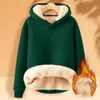 Mens Hoodies Sweatshirts Kvinnor Lambwool förtjockar termisk tryckt söt fleece varm casual Loose Fall Winter 231214