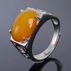 Bröllopsringar meibapj 10*14 REAL NATURAL CHALCEDONY GEMSTONE MEN RING ELLER TOM RING Support Real 925 Sterling Silver Fine Wedding Jewelry Sy 231214