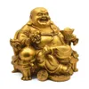 Otwarcie czystej miedzi Maitreya Statue Decoration Dragon Ping An Buddha Lucky Wealth Office Town Crafts2879