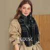 Scarves in Red Plaid Scarf Female British Warm Cashmere Scarf Shawl Fashion Lady Stylish Tassel Shawl Scarves Female Christmas Gift 231214