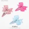 Headwear Hair Accessories 2st/Lot Solid Color Bows Hair Clip for Kids Girls Ribbon Bowknot BB Clip Sweet Baby Barrettes Hairpins Headwear Hair AccessoriesL231214