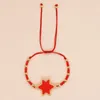 Braccialetti a maglie Go2Boho Bracciale per ragazze Rosso Turchese Stella a sei punte Perline di riso Coppia Uomo Donna Gioielli di moda Accessori fortunati